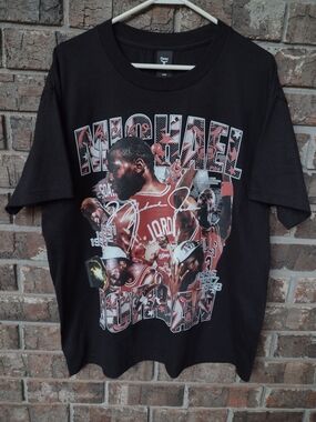 Michael Jordan 23 BEST EVER Graphic T-shirt Men's Size L Hanes Beefy Tag Black